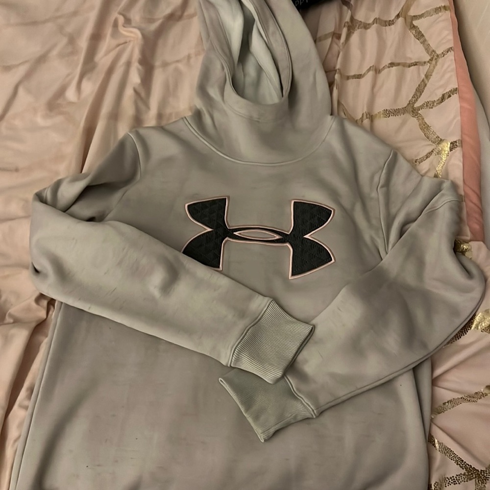 under armor beige hoodie